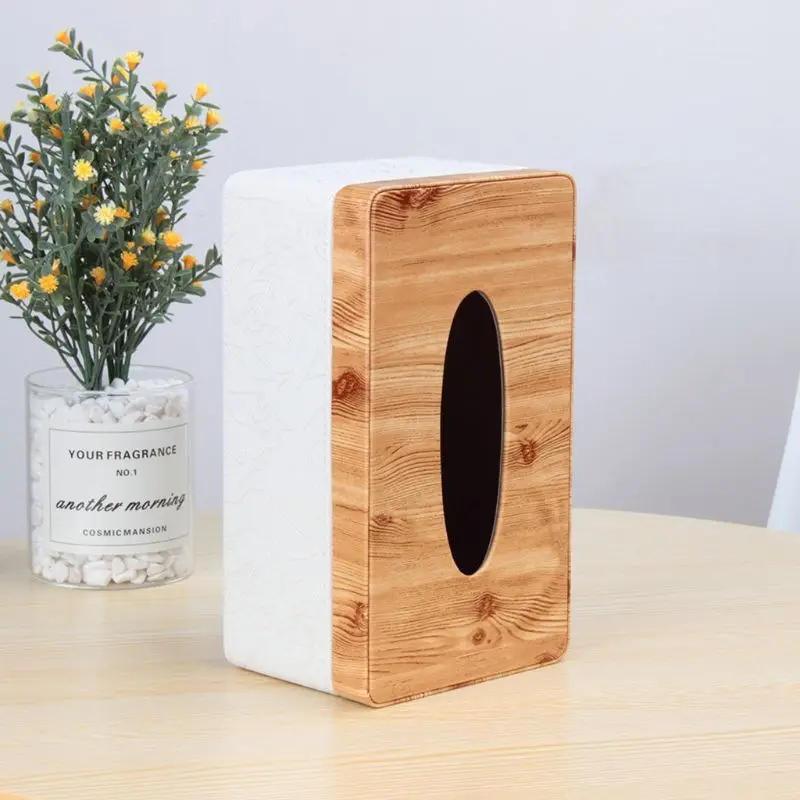 Прямоугольная коробка для салфеток из искусственной кожи с мраморным покрытием для лица, держатель для салфеток, диспенсер для бумажных полотенец, контейнер для декора дома и офиса