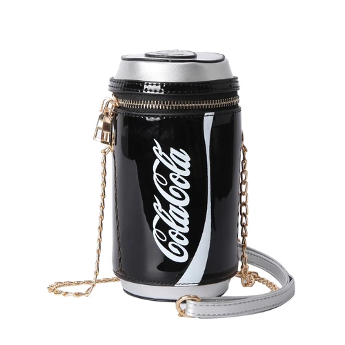 Black cola Новая Милая женская сумка с героями мультфильмов, креативная забавная бутылка для напитков, сумка на плечо, модная сумка с цепочкой, Мягкая Новинка, женская сумка из искусственной кожи - Цвет: Black cola