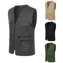 Открытый Кемпинг Рыбалка Путешествия без рукавов мужской жилет многокарманный жилет волонтерский Повседневный жилет многофункциональный мужской жилет
