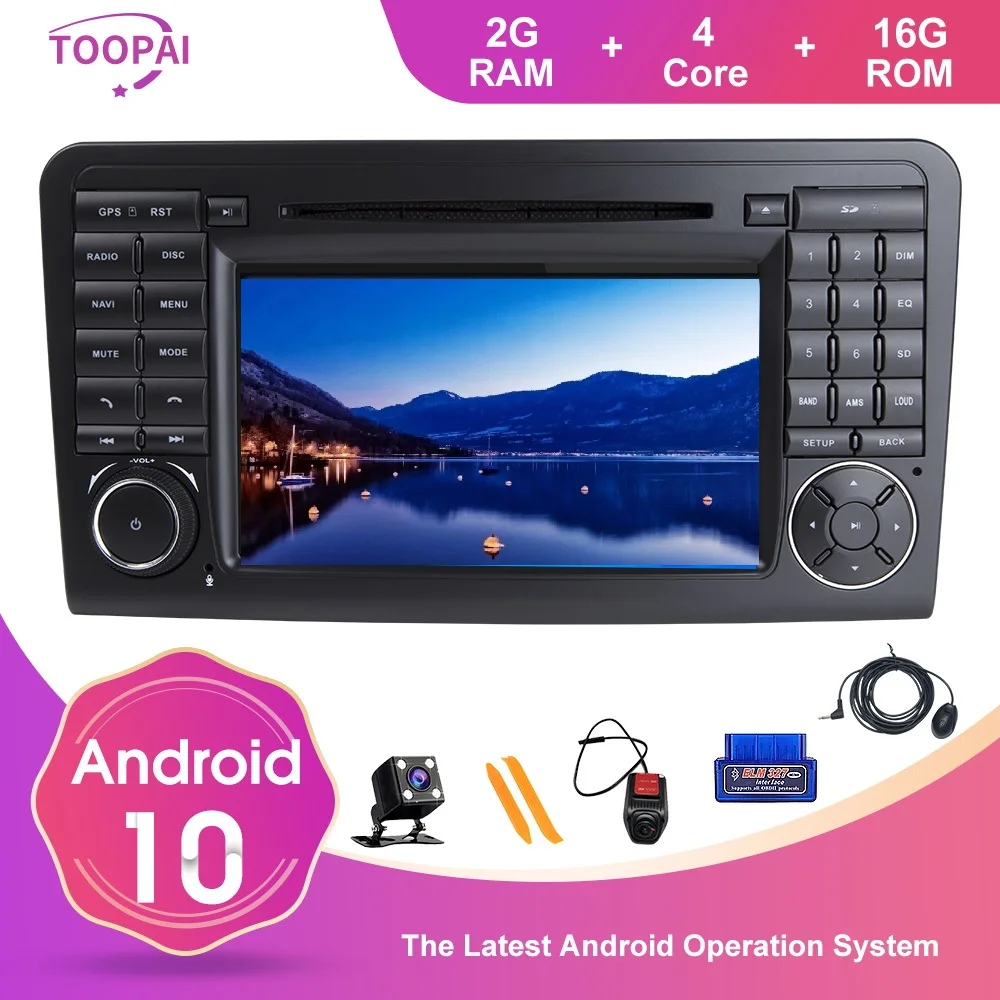 TOOPAI Android 10 для Mercedes Benz GL ML CLASS W164 X164 ML350 ML450ML500 GL320 GL450 Авто Радио Навигация GPS
