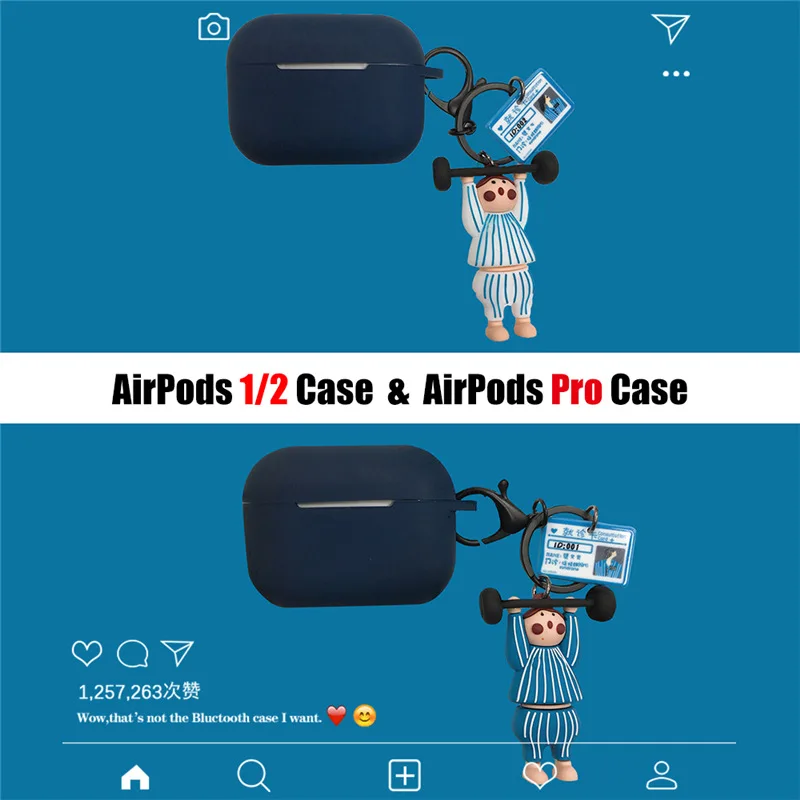  For Airpods Pro Case Silicone Cute Athletes Cartoon Headphone/Earpods Cover For Apple Air pods Pro Case