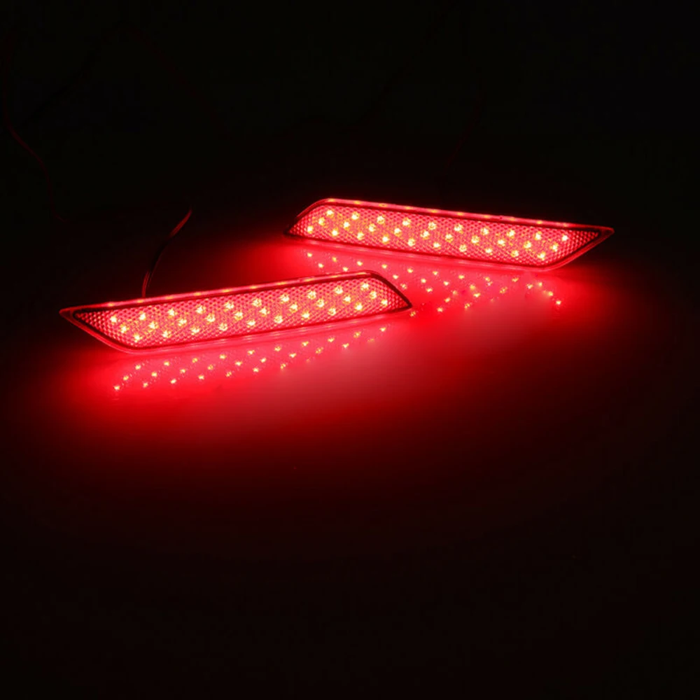 

Red Bumper Reflector Light Rear LED 60-SMD For Honda Civic 2013-2015 Replacement Parts Car
