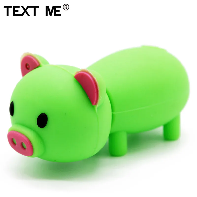 TEXT ME 64 Гб розовый зеленый фиолетовый милый поросенок nodel usb флеш-накопитель usb 2,0 4 ГБ 8 ГБ 16 ГБ 32 ГБ флеш-накопитель