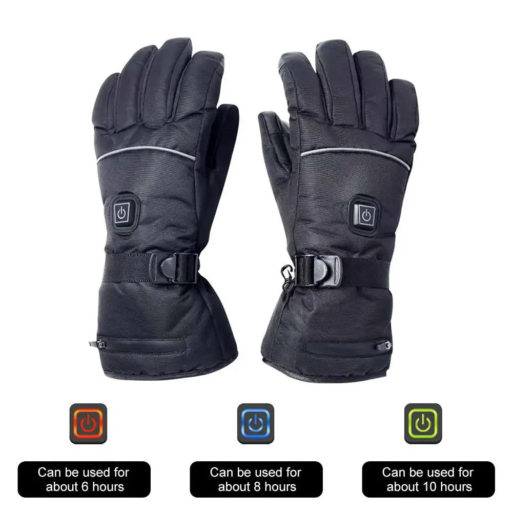 

Electric Heated Gloves with Temperature Adjustment Lithium Batteries Gloves for Skiing Hiking Climbing Driving Cold Weather