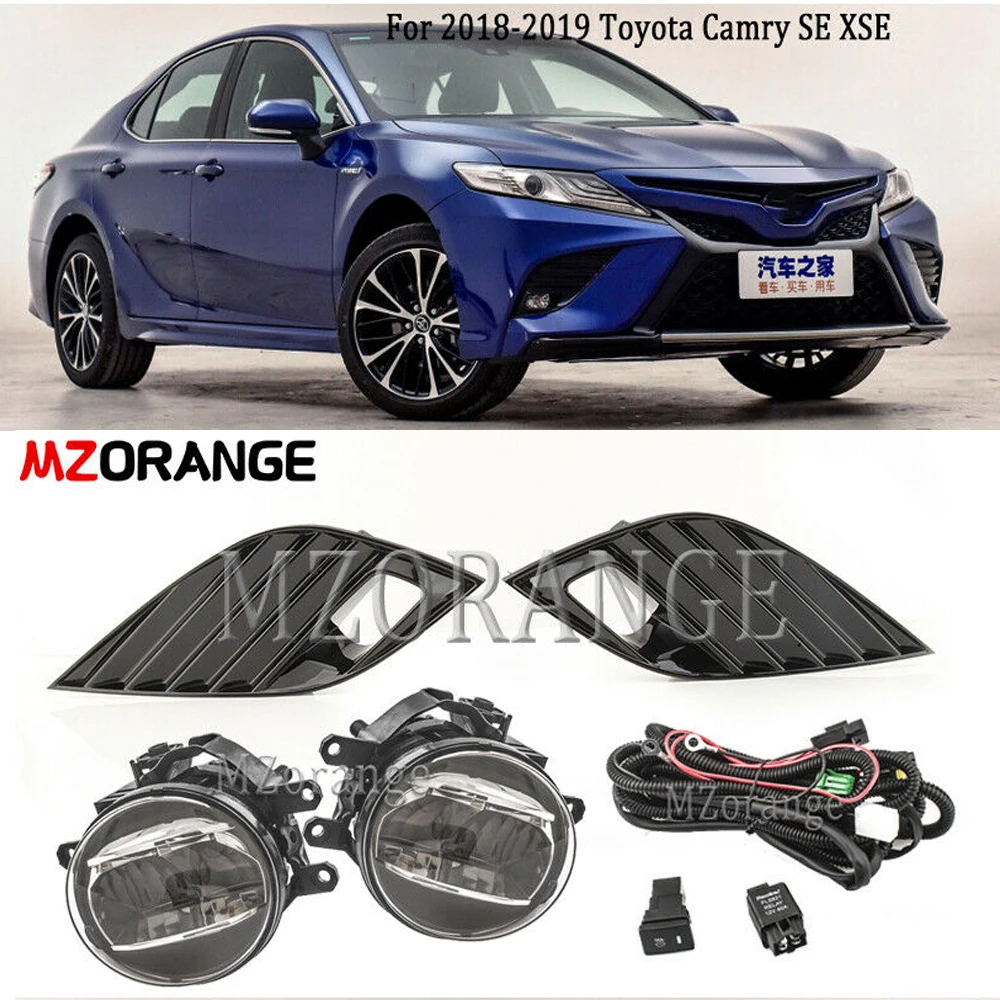 

LED Daytime Running light Fog Light Switch Harness Lamp Cover For Toyota Camry 2018 2019 SE XSE fog lights