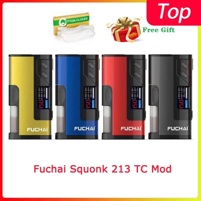 Просвет Fuchai Squonk 213 TC Mod 150W приведенный в действие 21700/20700/18650 Батарея электронная сигарета распылитель vape mod