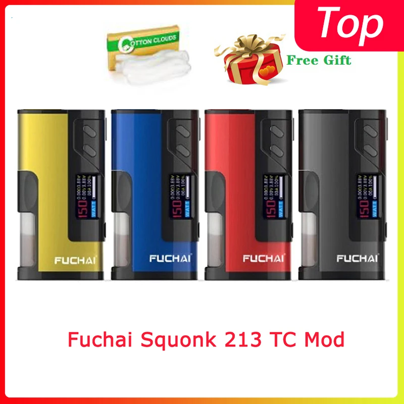 

Clearance Fuchai Squonk 213 TC Mod 150W powered by 21700/20700/18650 Battery Electronic Cigarette Atomizer vape box mod