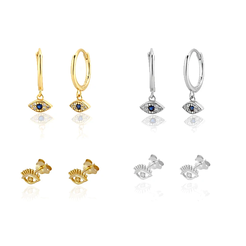 

Demon Eye Women Dangle Earrings Zircon Round Ear Stud Fine Female Copper Alloy Hanging Earring Jewelry Summer Girl Accessories