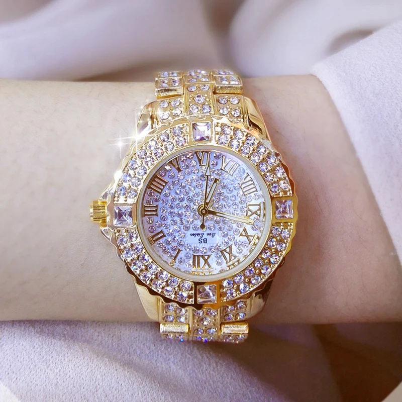 Women Watches Diamond Gold Watch Ladies Wrist Watches Luxury Brand 
