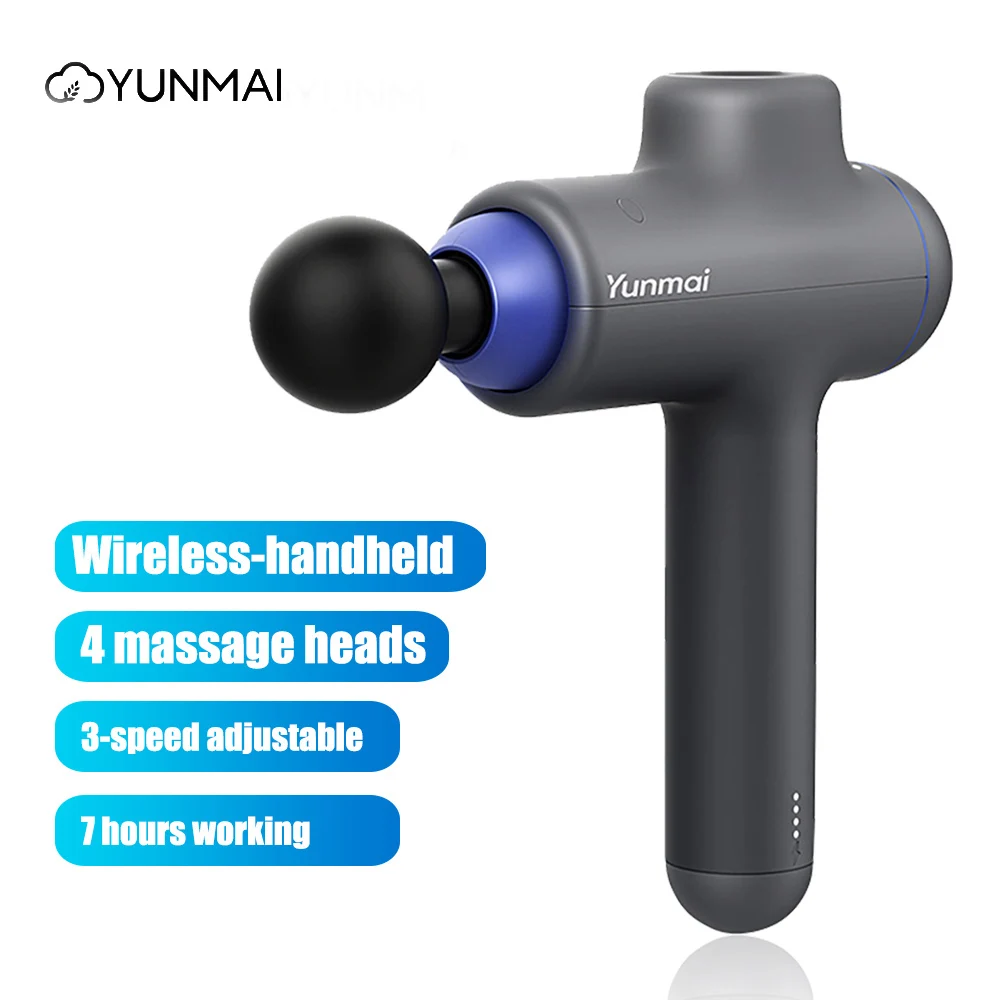 Массажные пистолеты YUNMAI Deep Fascia 3 режима 4 головки ручной перезаряжаемый Массажер