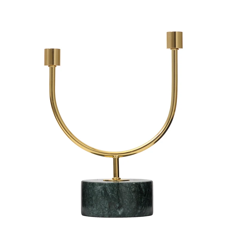 Simple Modern Candle Holder Marble Stainless Candlestick Bougeoir Argent Luxury Retro Iron Gold Home DecorationsFF80C5