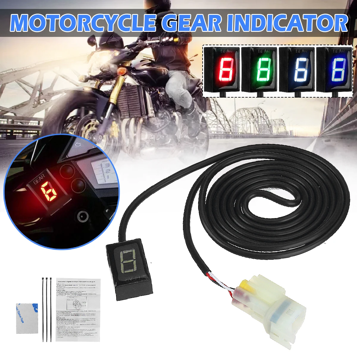 Motorrad Ganganzeige, Speed ​​Gear Digitalanzeige, ECU-Stecker Für Kawasaki  ER6N Z1000SX Ninja 300 400 Z1000 Z800 Z750 versys 650 Z400 ER-6F KLE650  VULCAN S 650 VN900 ZRX1200 Z650 Brute Force 750 Teryx all years - AliExpress