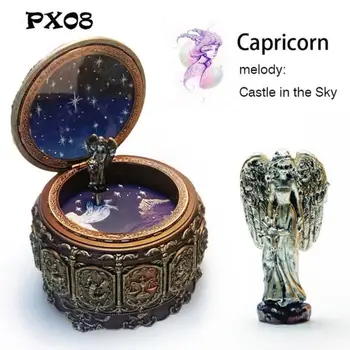 

12 Constellation Vintage Rotating Glowing Music Box Sun God Gift Box For Girls Twinkling Valentine Birthday Friend Gifts