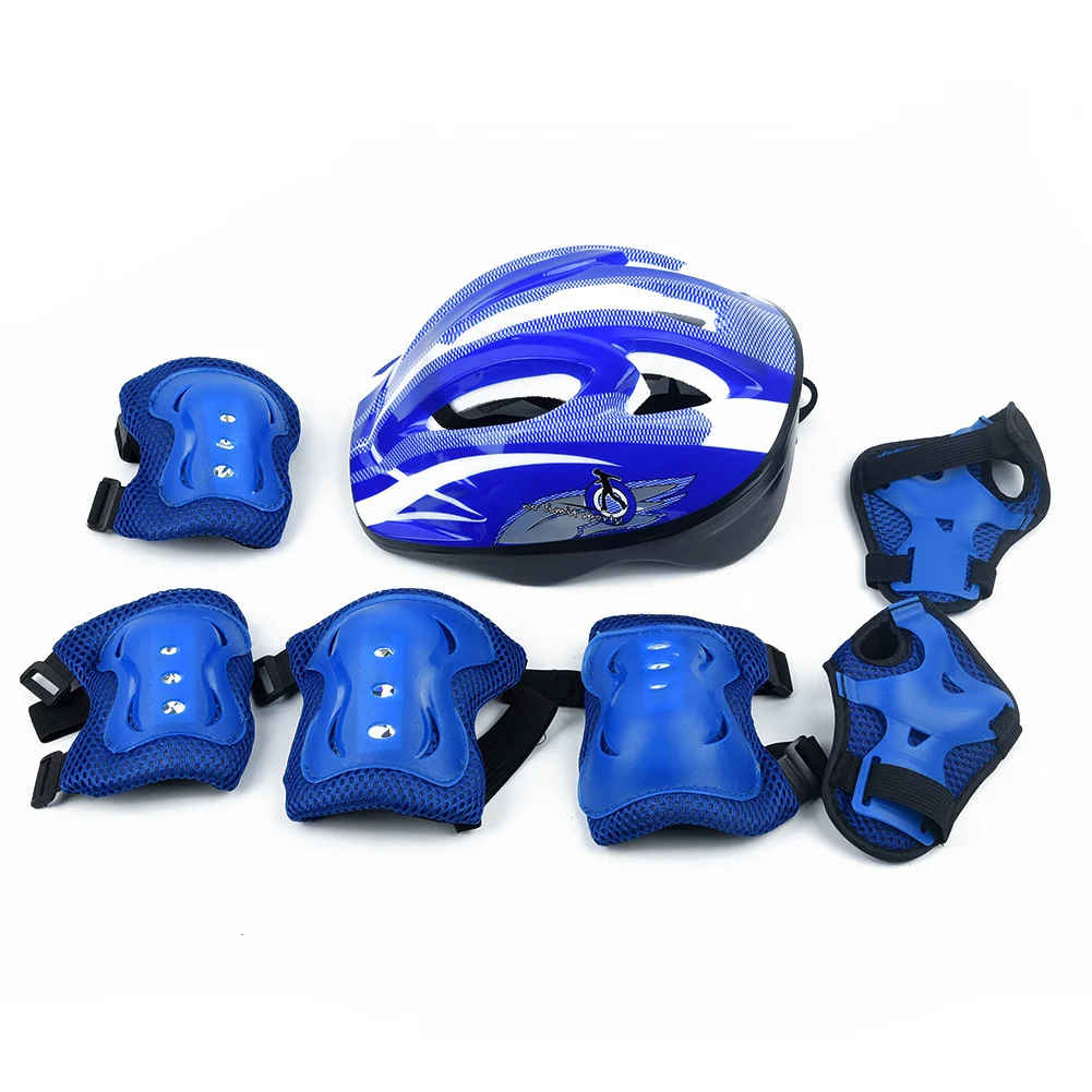 

7pcs/set Child Bicycle Skateboard Protective Gear Sets Helmet Knee Elbow pads Ice Skating Roller Wrist Knee Protector Set Kit