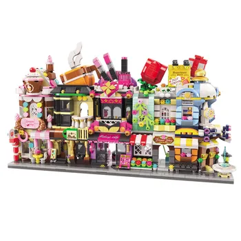 

Enlighten Mini Street View Building Blocks Dessert Coffee Store Compatible Bricks Shop Toys Gifts For Children Boys Girl
