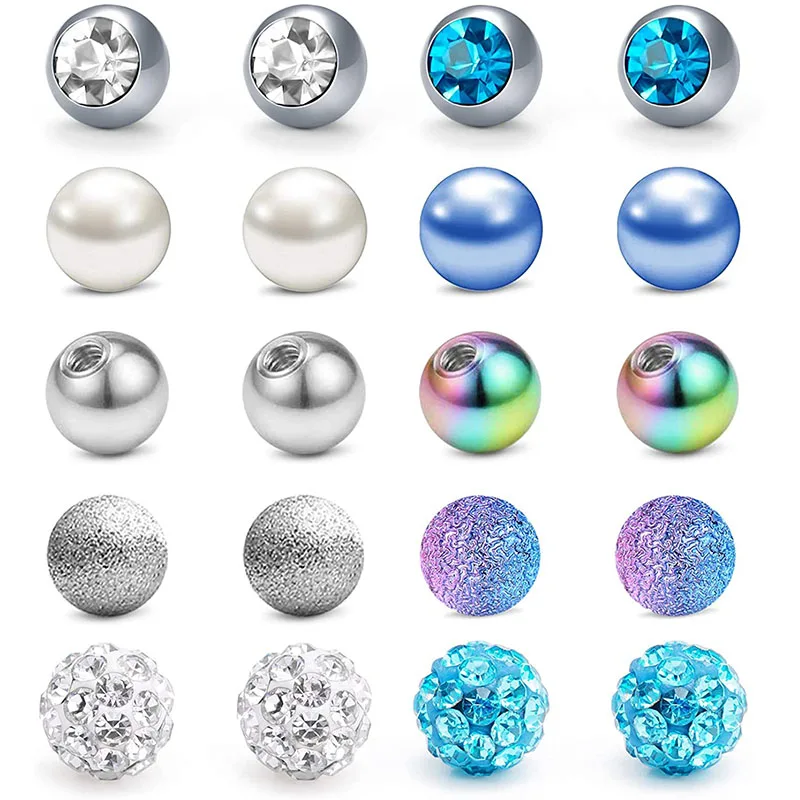 14g Replacement Balls For Body Piercing Jewelry Externally Threaded