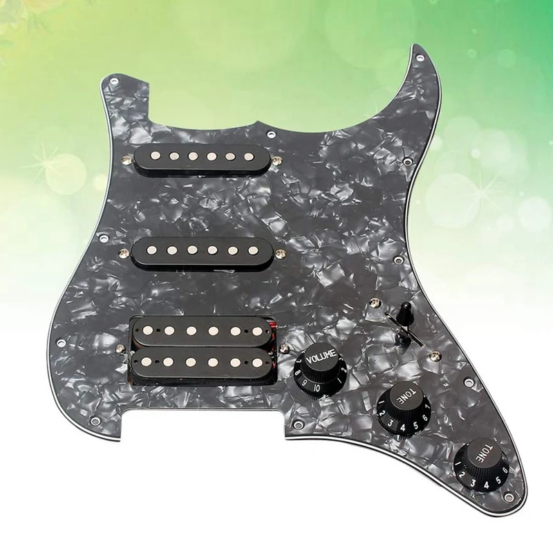 Гитара Pickguard 3-Ply SSH загружен Prewired Humbucker Pickguard набор звукоснимателей для Fender Strat ST электрогитара черный жемчуг