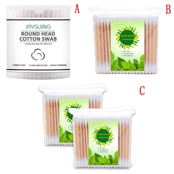 

Multi-Purpose Double Round Tips Cotton Swabs with Strong Wooden Stick