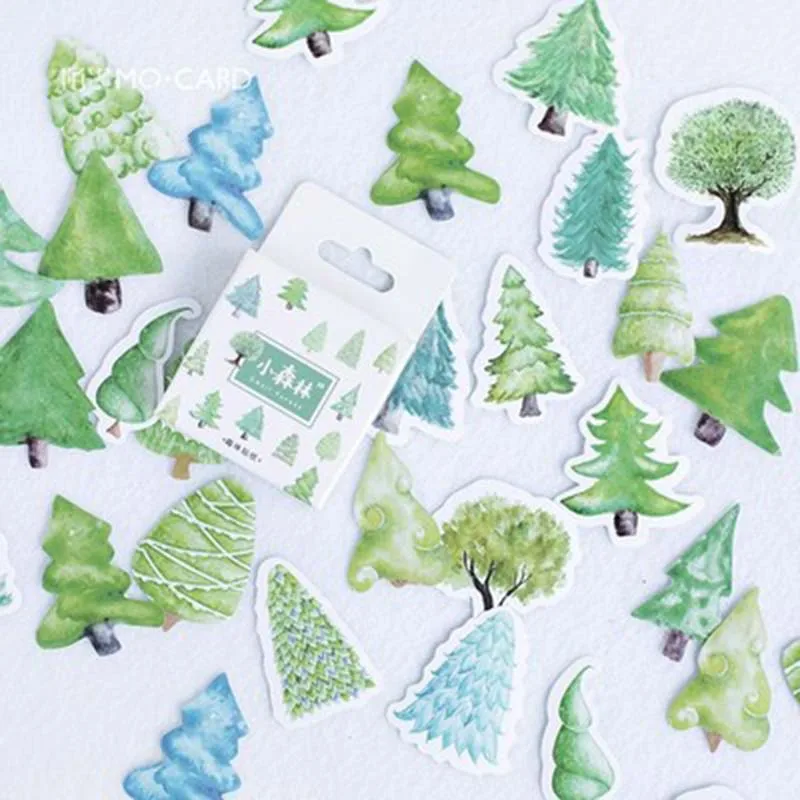 

46PCs/pack Green forest Trees Plant mini paper sticker decoration DIY album diary scrapbooking label sticker