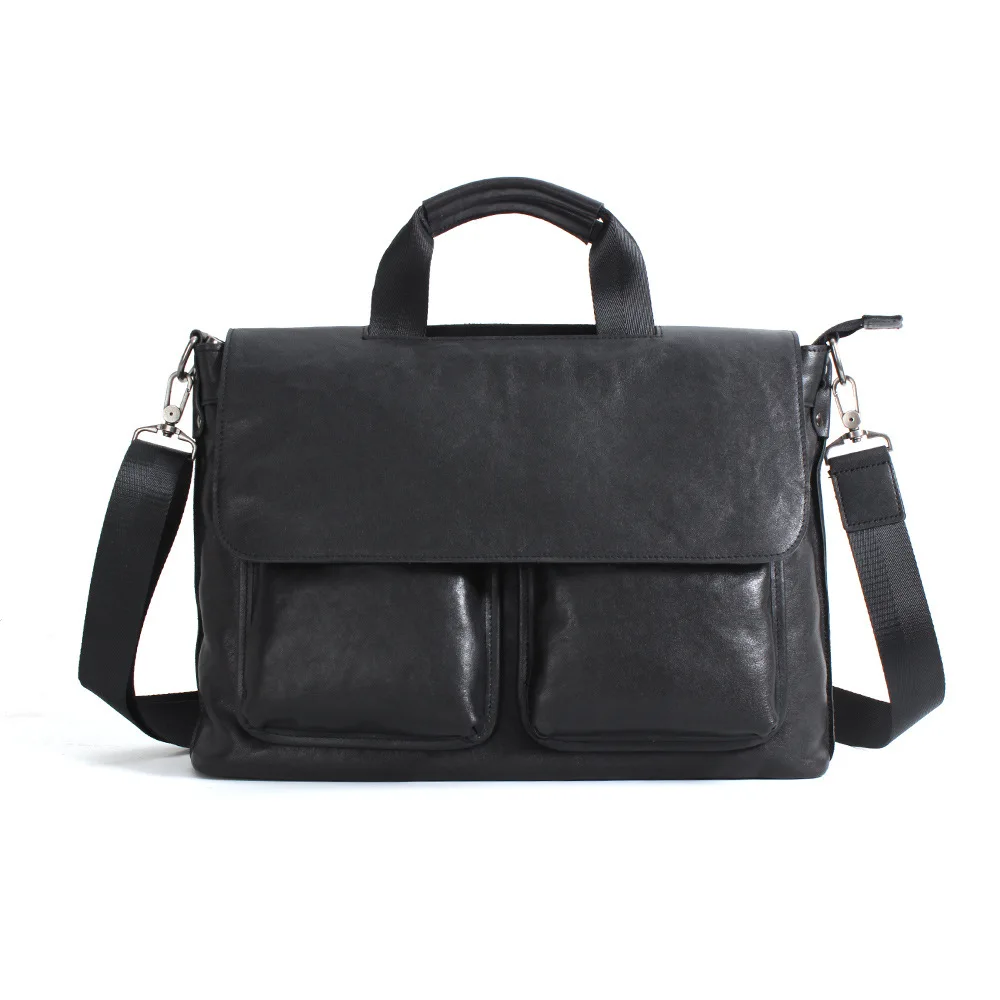 

New Men's Leather Handbags Leather Business Documents Top Layer Leather Casual Shoulder Bag