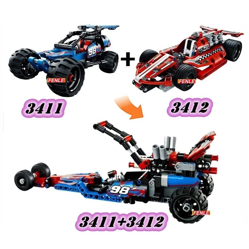 Decool совместимые technic грузовики тянуть назад racer автомобиль мото наборы комплект строительные блоки F1 DIY кубики moc детские игрушки подарки
