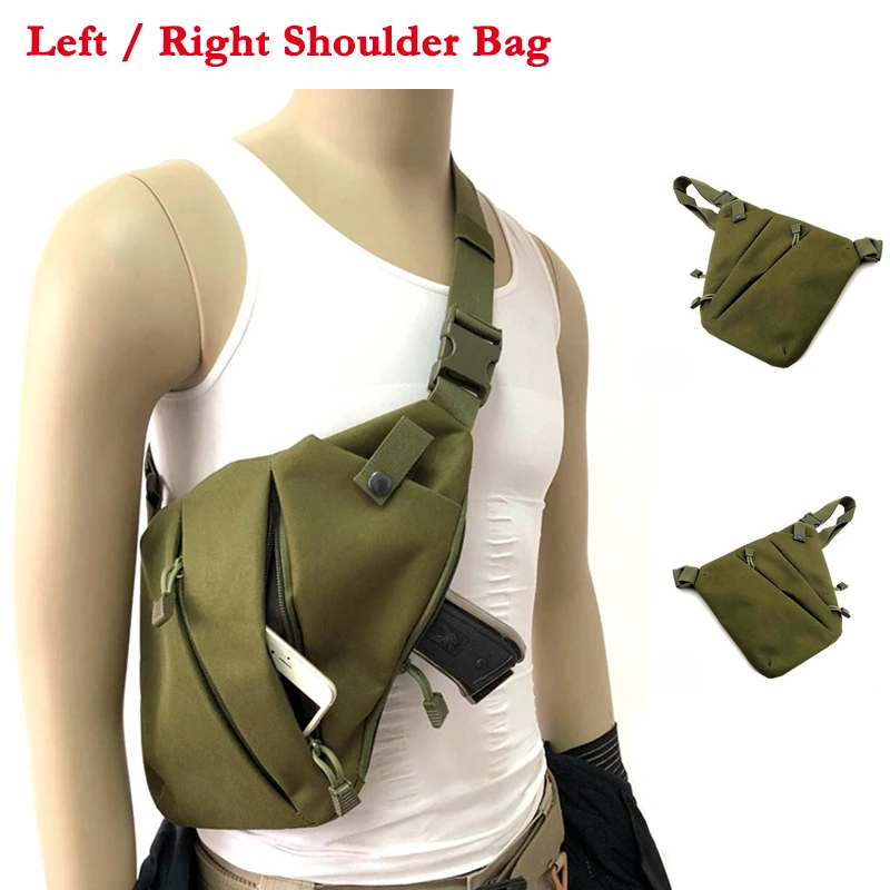 

Men's Tactical Chest Bag Sports Pocket Small Bag Left / Right Shoulder Anti-theft Bag Concealed Nylon Tactical Pistol Gun Bag