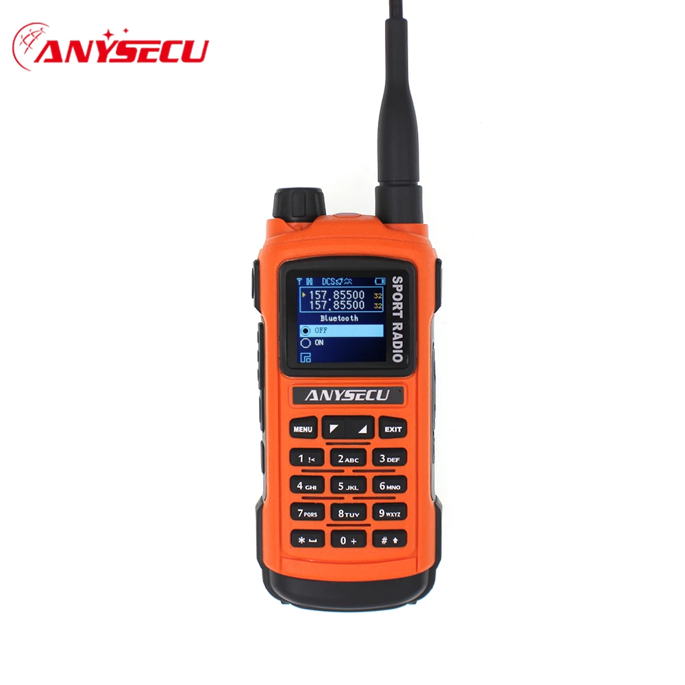 Anysecu AC-580 Bluetooth Walkie Talkie профессиональное Спортивное радио VHF 136-174MHz UHF 400-520MHz 5W радиостанция GP8800