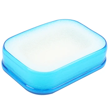 

Bathroom Multifunctional Light Blue Hard Plastic Double Layers Sponge Aerobic Soap Box/Dish/Case/Saver/Holder