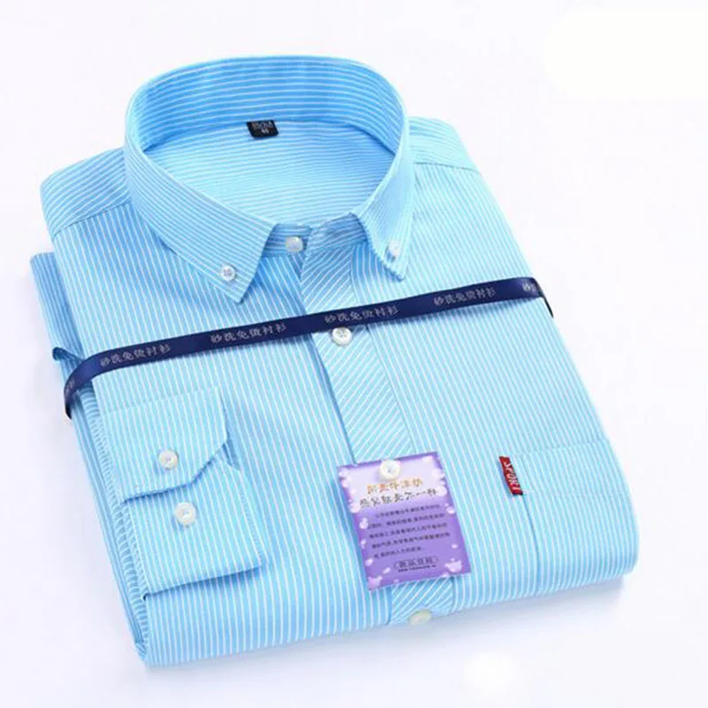 Полосатые повседневные рубашки с рисунком Camisa, Модные дышащие удобные Оксфордские тонкие хлопковые рубашки с отложным воротником