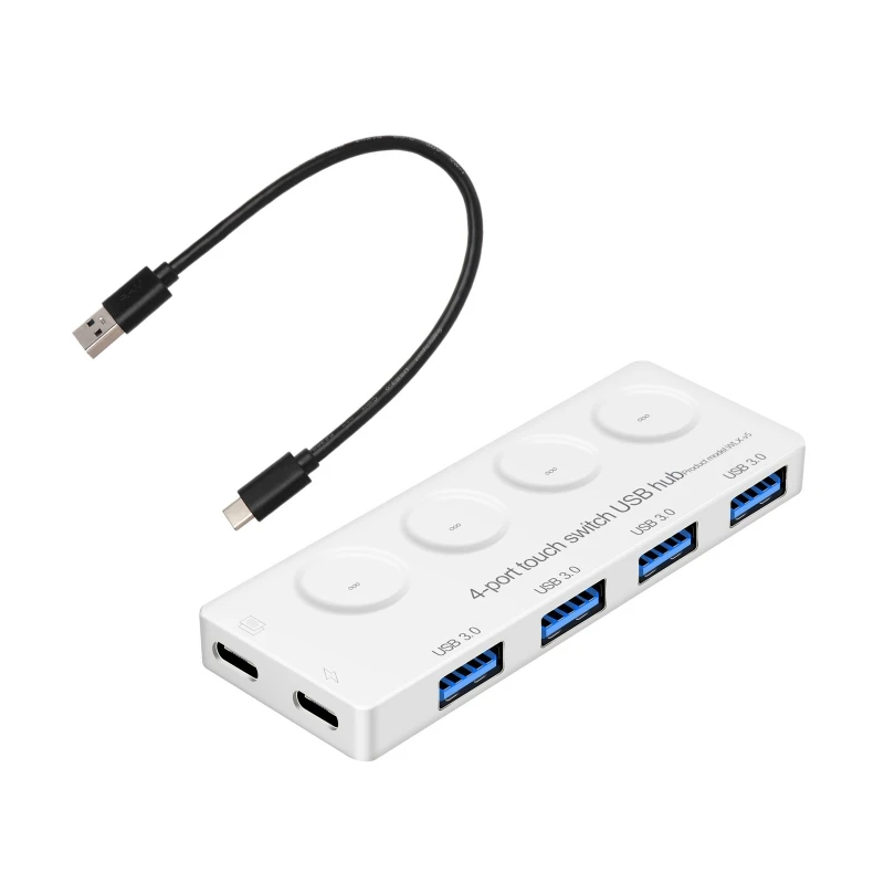 

USB 3.0 Data Hub with Individual Touch On/Off Switches and LED Light for Laptop