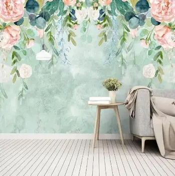 

Custom Any Size Murals Wallpaper Modern Watercolor Leaves Photo Wall Painting Living Room TV Sofa Bedroom Wedding House 3D Decor