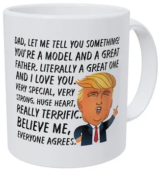

Funny Great Dad/Mom Mug Ceramic Milk Tea Coffee Mug Nobody Is Better At Fatherhood Father's Day Donald Trump 11 Ounces Mugs
