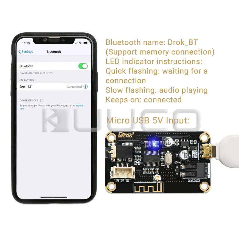 Receber Módulo 4.2 Placa Do Receptor Bluetooth
