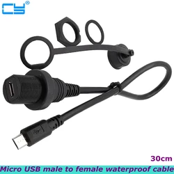 Cable de extensión de instalación de panel integrado USB 2,0 micro DE 5 pines macho a hembra AUX, utilizado para coche, camión, rueda, barco, tablero, Micro