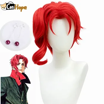 

Kakyoin Noriaki Cosplay JoJo Bizarre Adventure Cosplay Women Red Wigs Cosplay Anime Cosplay Wig Heat Resistant Synthetic Wigs