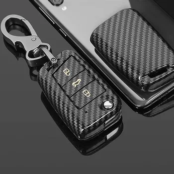 

Car Key Case Cover Key Bag For Volkswagen VW golf 7 gti mk7 r Touran Bora Caddy up Accessories Car-Styling Keychain Holder Shell