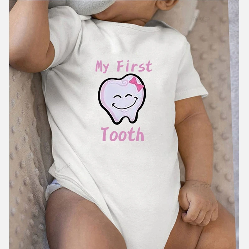 Cotton Bodysuit for Newborns Baby Clothes Newborn Girl Outfit Long Sleeve Toddler Jumpsuit Print First Tooth Baby Girls Clothing Baby Bodysuits are cool