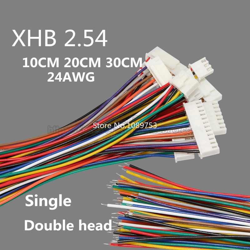 10 шт. XHB 2 54 мм Одиночный разъем провода 10/20/30 см 24AWG провод с двойной головкой