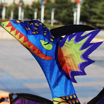 

Easy To Fly Single Line Funny Family 3D Dragon Kite Flying Kids Adults Portable Games Toy With Tail 140x120cm Outdoor