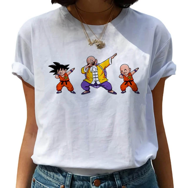 Dragon Ball Z Супер Футболка женская Dragon Ball Сон Гоку DBZ Вегета хип-хоп Футболка Забавный мультфильм японский Саян Футболка женская - Цвет: 321