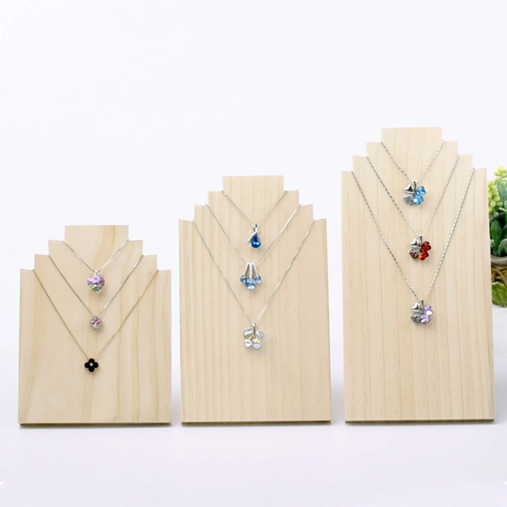  Wooden Display Stands Necklace Holder Unfinished Unpainted Jewelry Organizer
