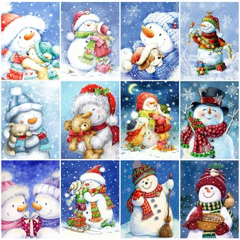 

Evershine Diamond Embroidery Snowman Picture Of Rhinestones Diamond Painting Cartoon Mosaic Cross Stitch Kit Christmas Wall Art