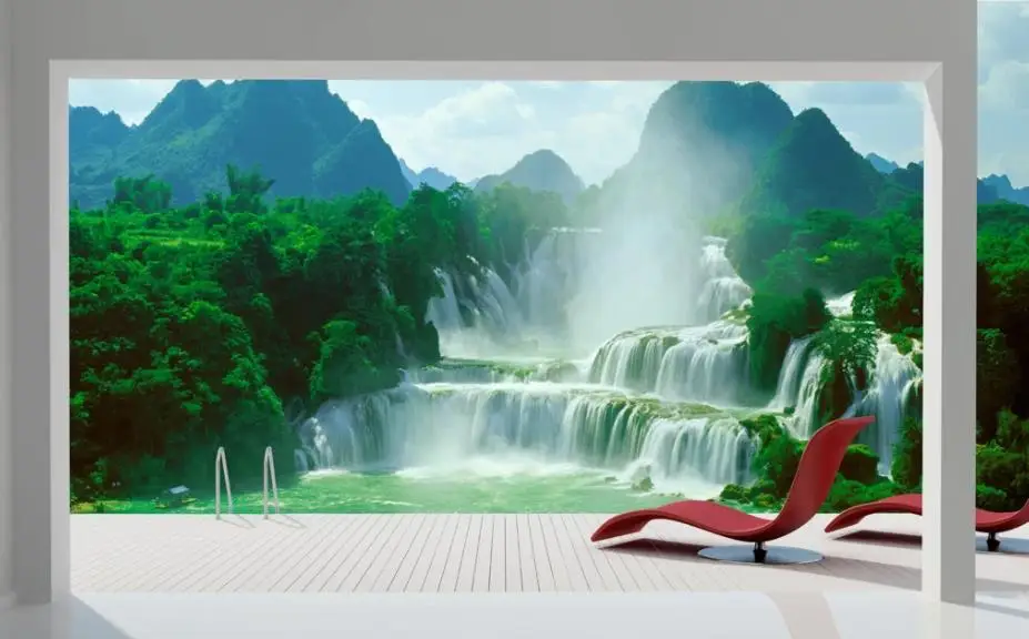 Пользовательские обои 3d фрески для гостиной пейзаж вода и богатство фон