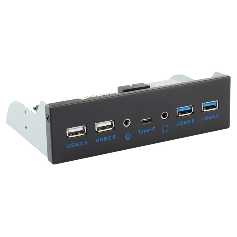 Frontal de Áudio 3.1 tipo c 3.0 a 2.5 Painel 2.0 Multiport Usb-c Splitter w - Interno Sata Adaptador 3 Usb 5.25 Hub Usb3.0 - Imagem 2