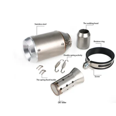 Для FZ6 CBR250 ZX6R MT07 TRK502 tmax 530 Z750 Z800 Z900 Z1000 35-51 мм Универсальная выхлопная труба Системы мотоцикла углеродного волокна глушитель выхлопных газов - Цвет: Steel-polygon