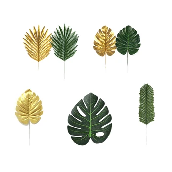 

68 Pcs Simulated Monstera Tropical Leaves Palm Leaves Faux Leaves Decoration Green Jungle Party Safari Leaves for Hawaiian Luau
