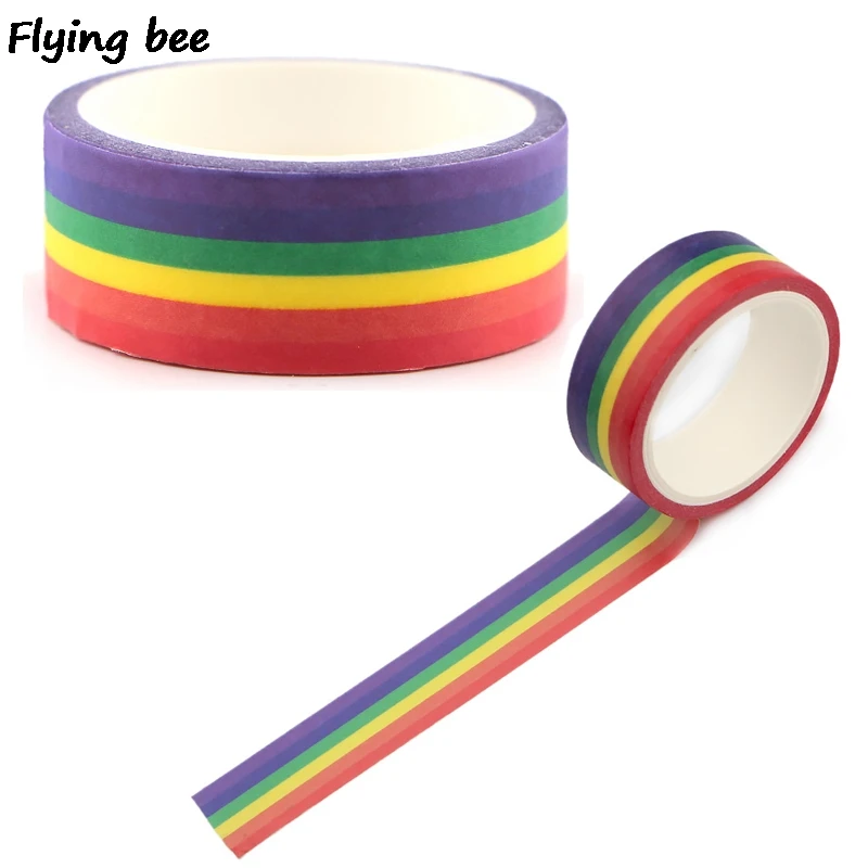 

Flyingbee 15mmX5m Homosexual Love Washi Tape Paper DIY Planner Masking Tape Gay Adhesive Tapes Stickers Decorative Tapes X0497