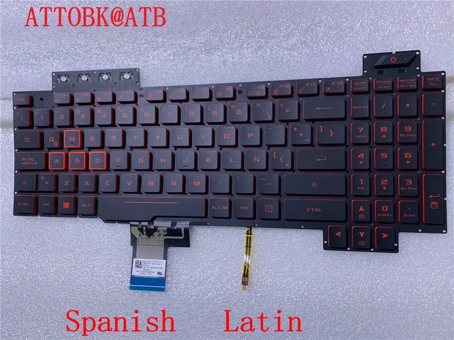 Espanhol Latin Árabe Eua Teclado Portátil para Asus Tuf Gaming Fx504 Fx504ge Fx504gd Fx80 Fx86s Fx705 Fz80 Zx80g Fx86fe Backlight - Imagem 5