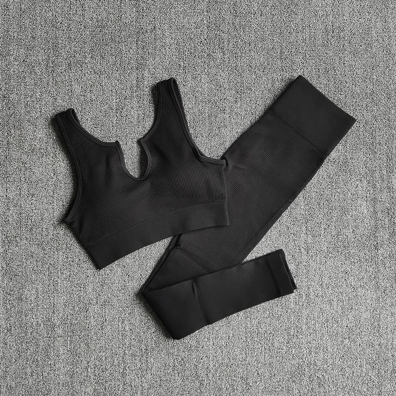 2/4/6PCS Seamless Women Yoga Set Workout Sportswear Fitness Bra Sport Pants Gym Clothing High Waist Leggings Shorts Sports Suits