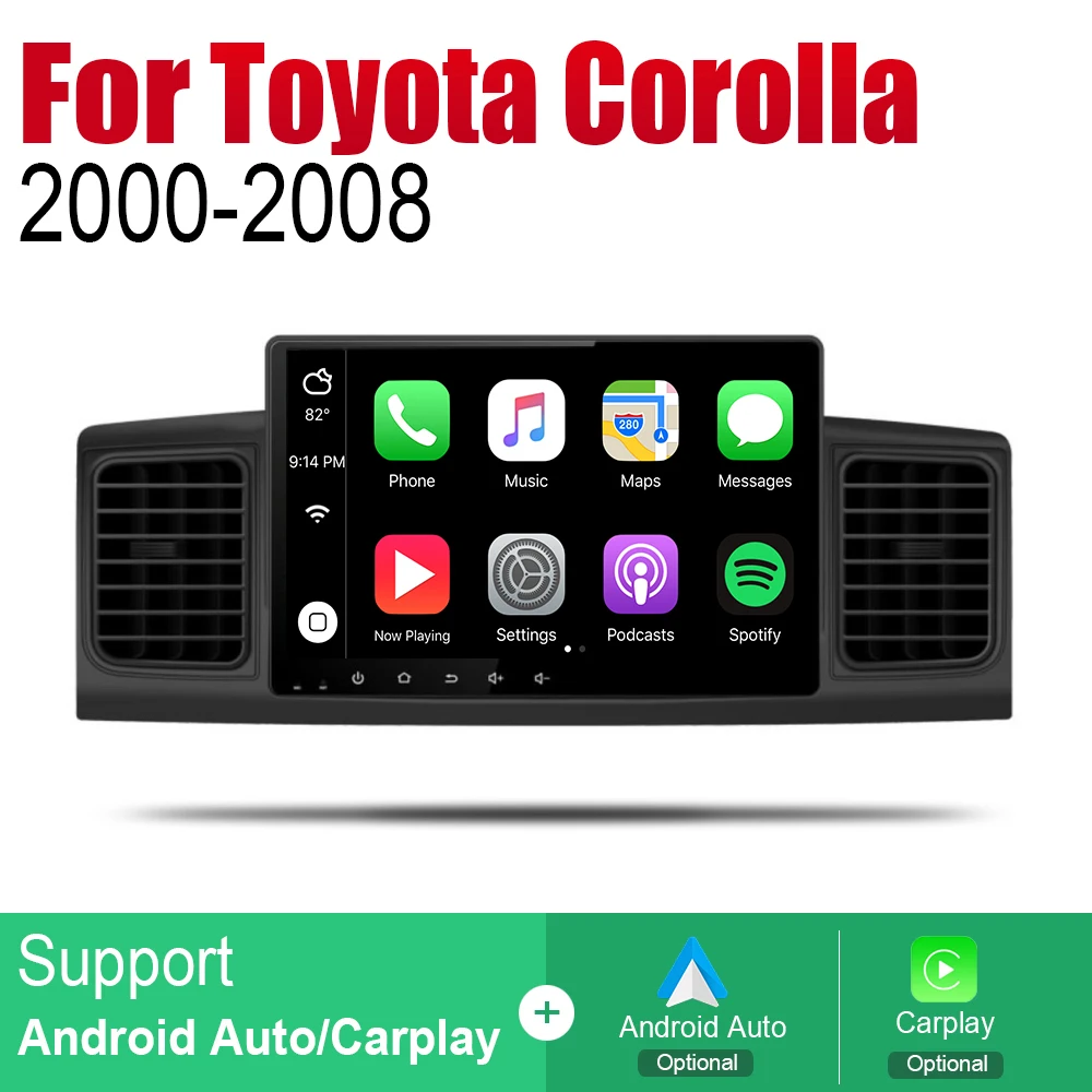 ZaiXi Android 2 Din Авто Радио для Toyota Corolla 2000~ 2008 автомобильный мультимедийный плеер gps навигационная система Радио стерео